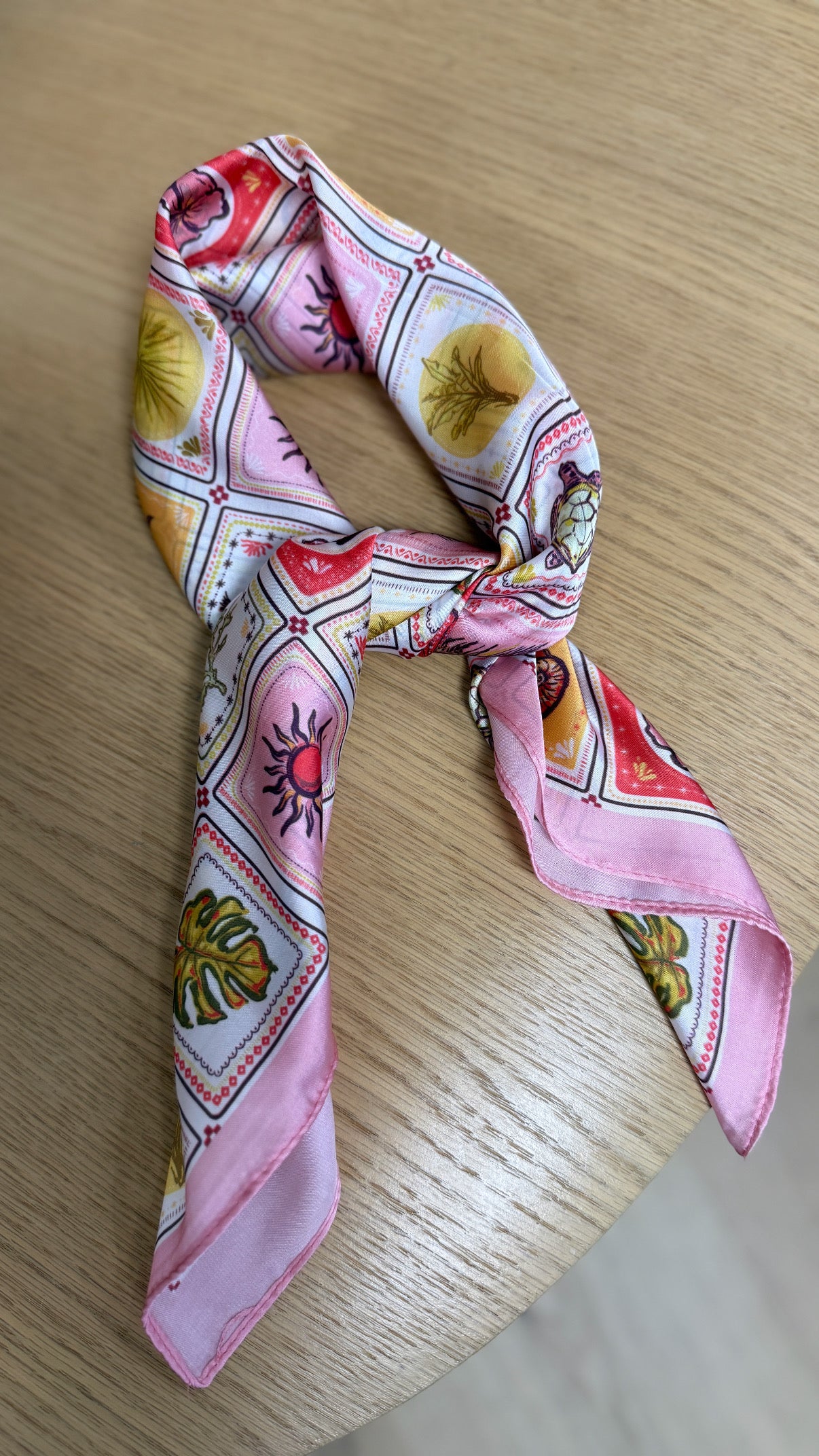 Foulard soleil rose