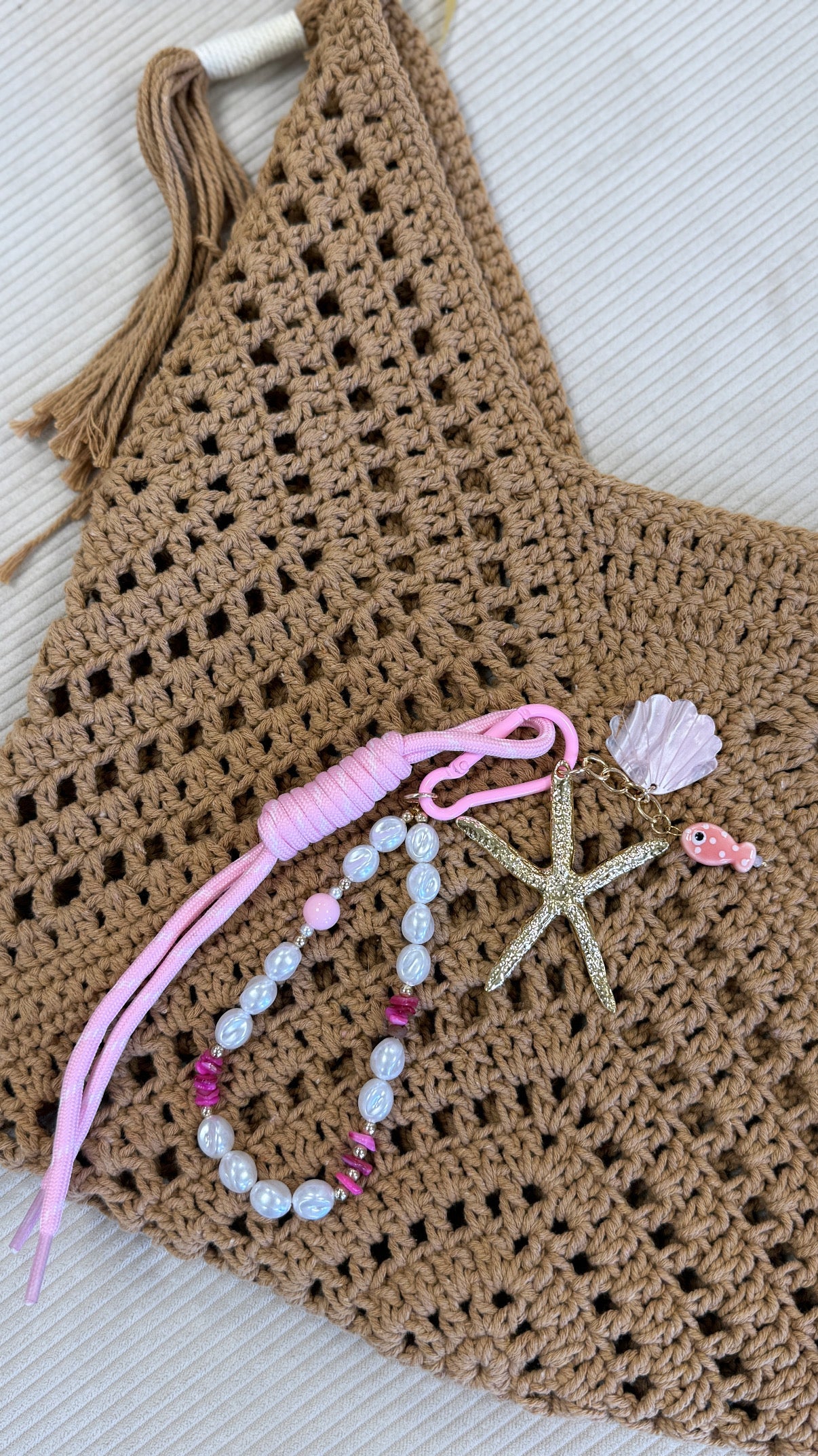 Porte clés étoile - rose