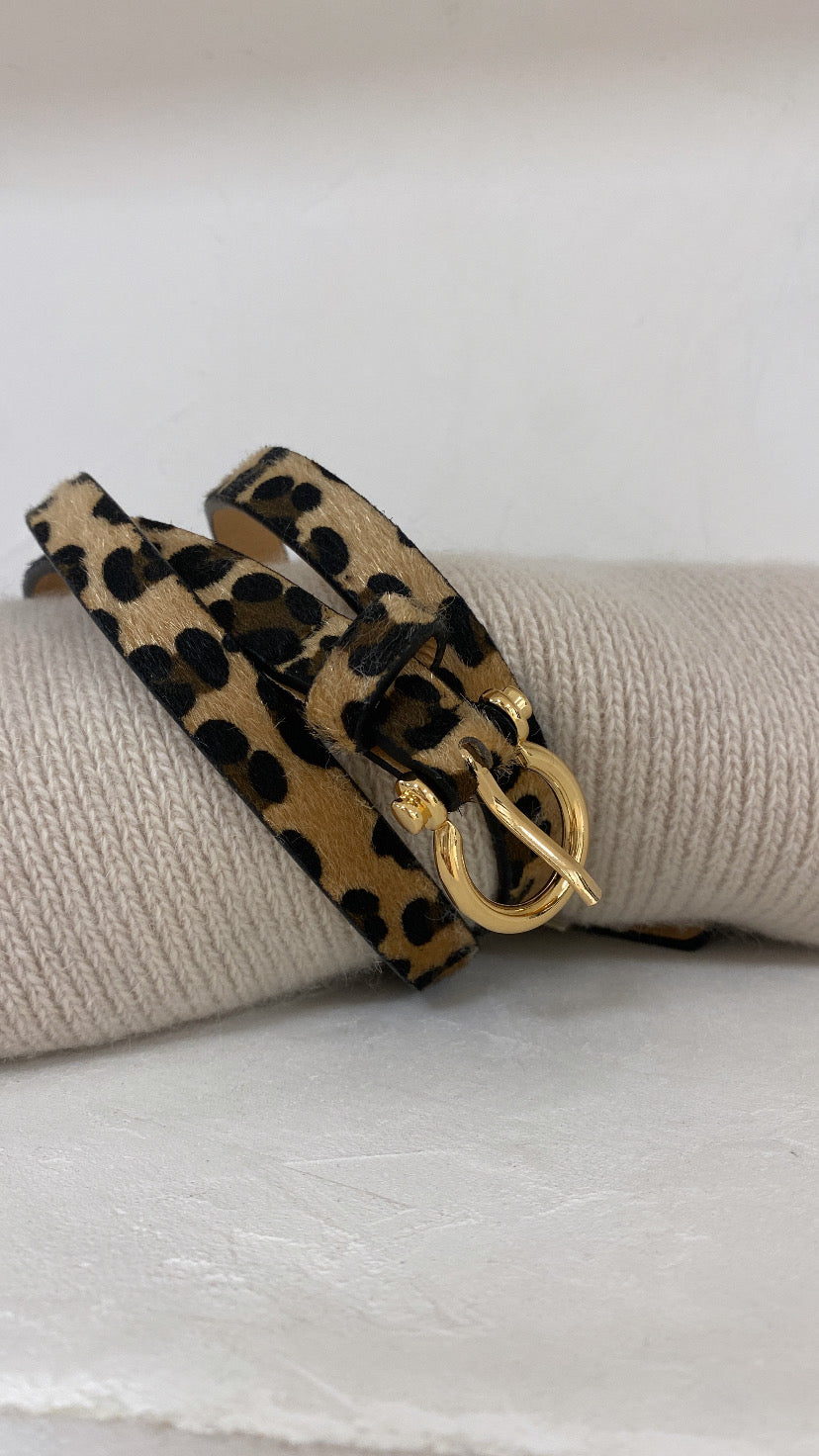 Ceinture fine léopard