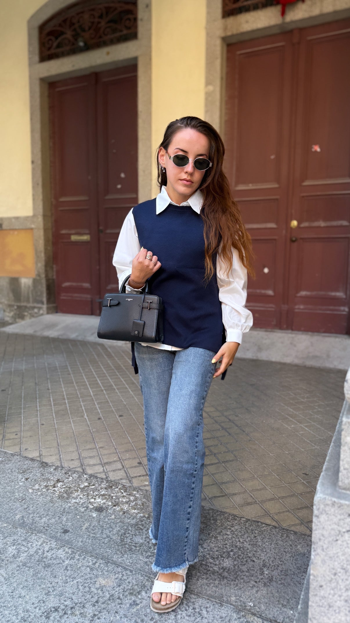 Pull sans manches JESSE bleu marine