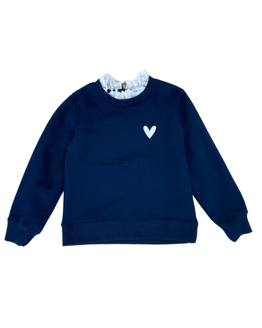 Pull coeur bleu marine