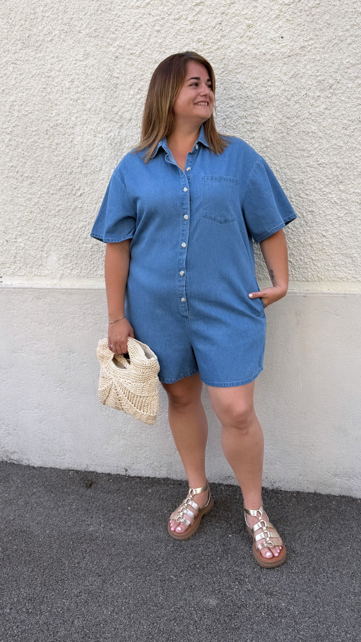 Combinaison short en jean