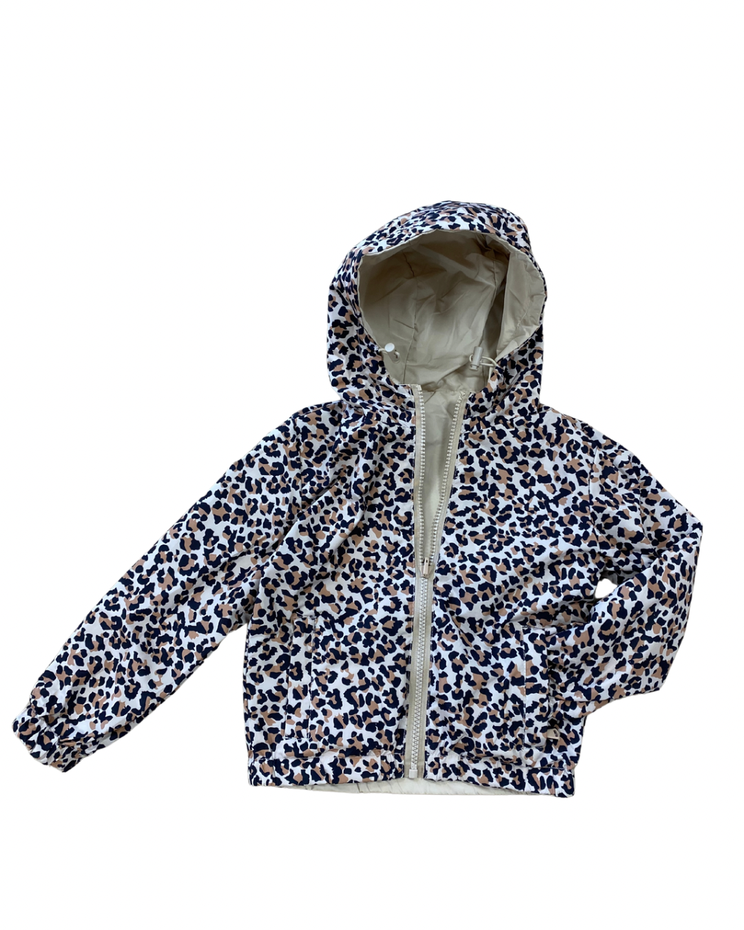 Parka réversible beige/léopard