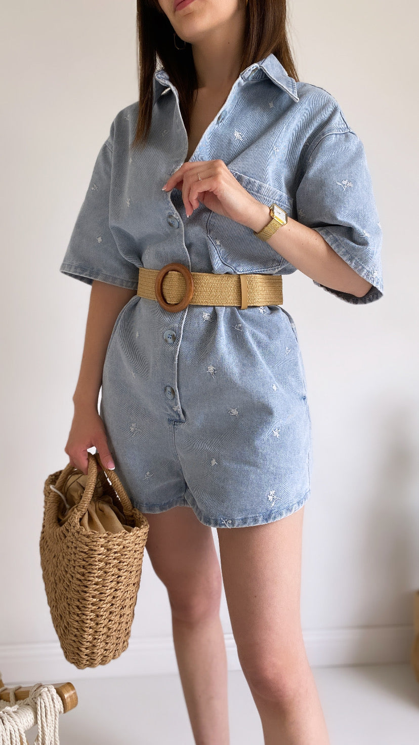 Combinaison short en jean