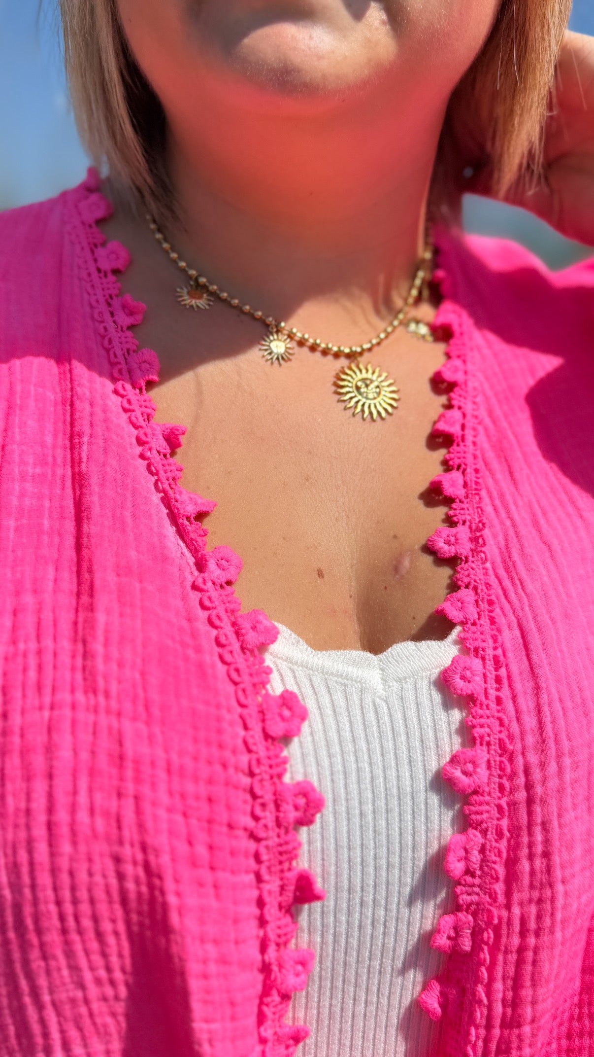 Gilet SWEETY curvy fushia