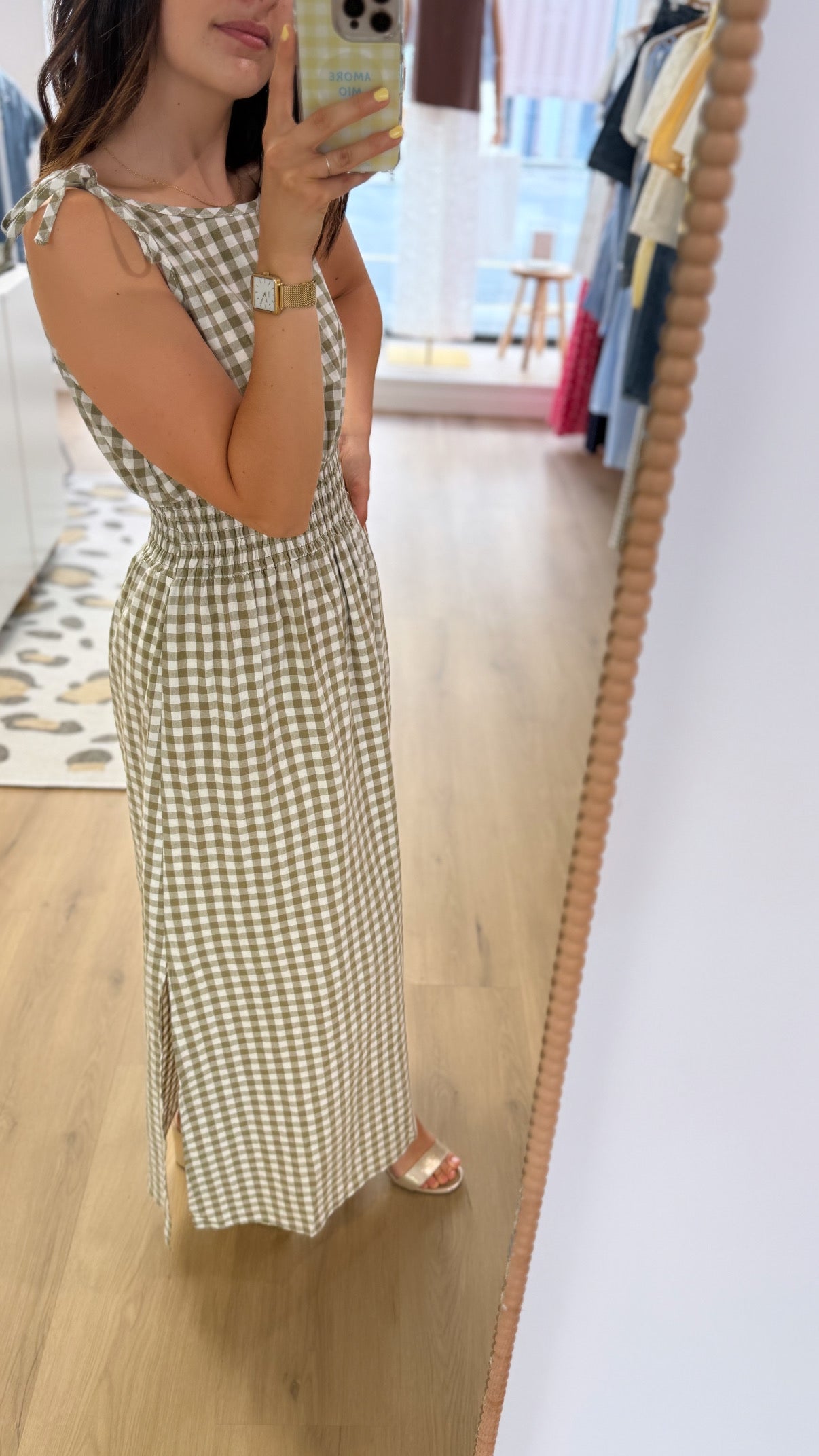 Robe Vichy kaki