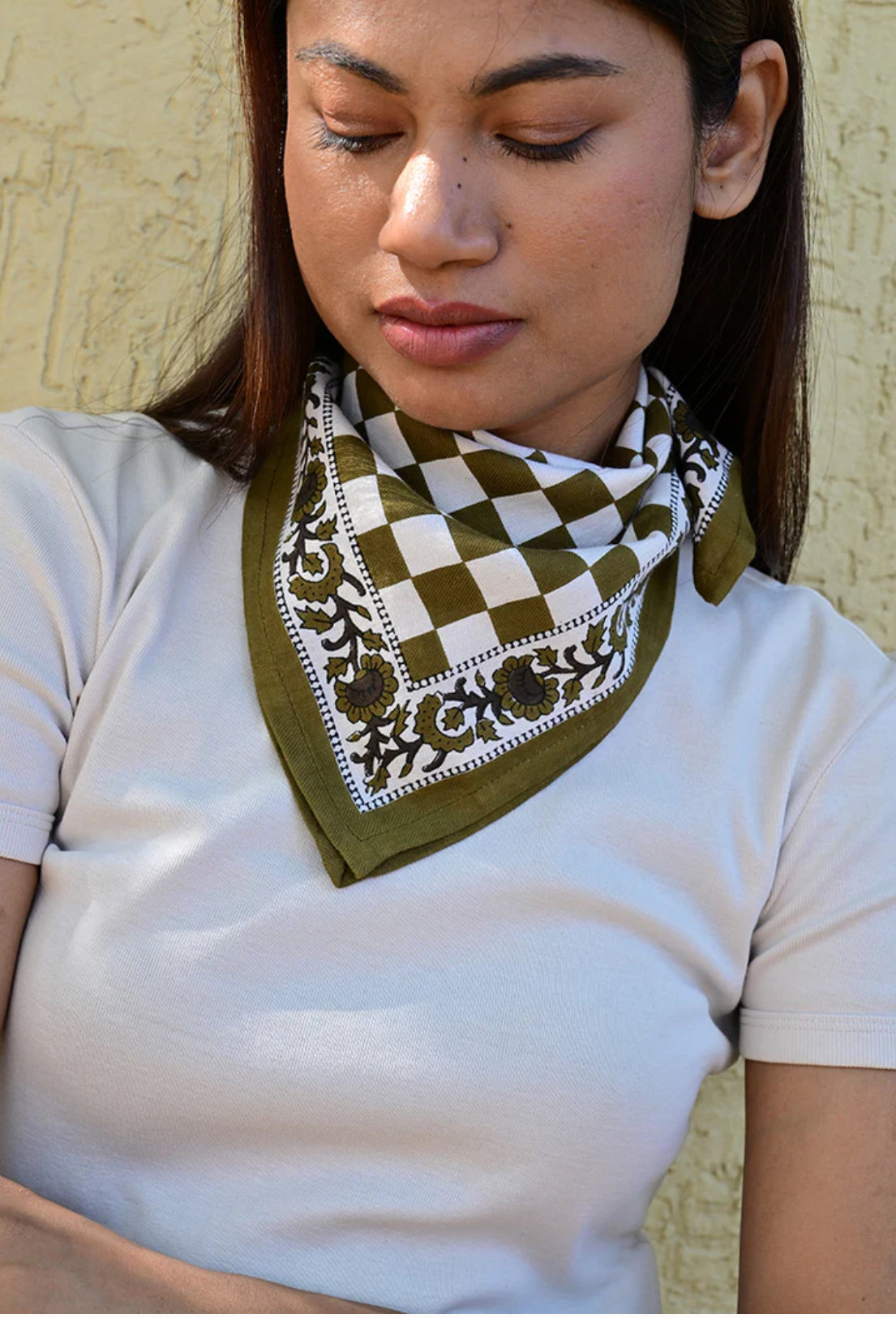 Petit Foulard Checks vert