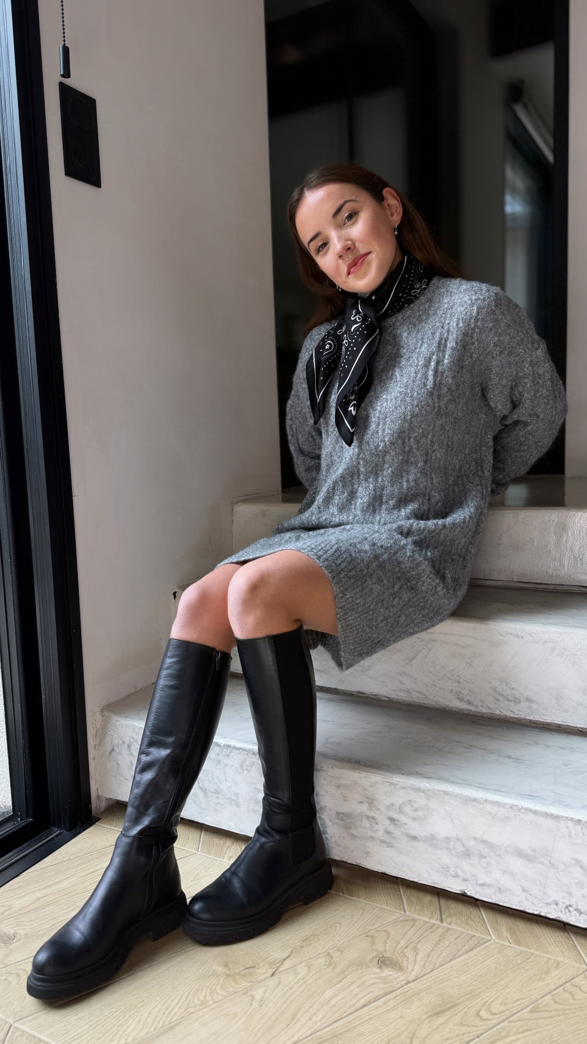 Robe pull MIRA grise