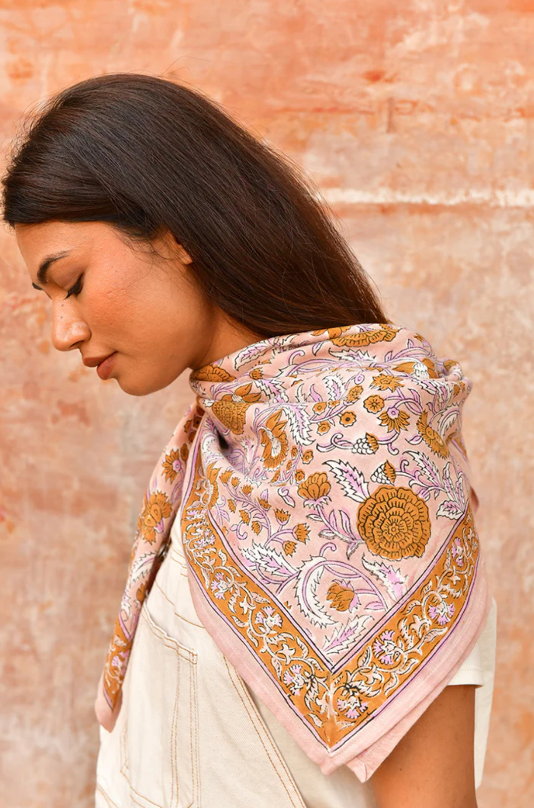 Grand foulard n112 rose