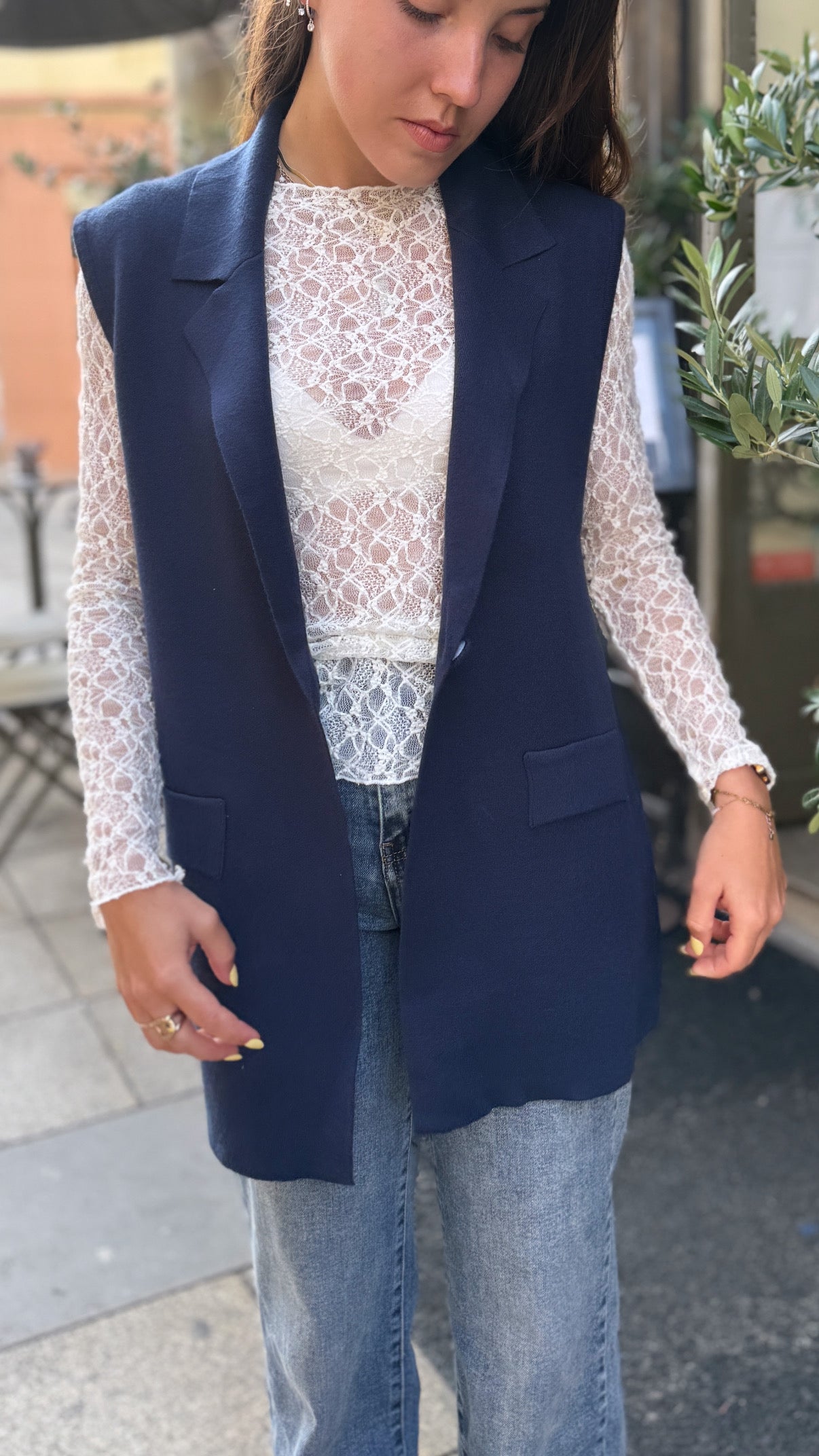 Gilet sans manches bleu marine