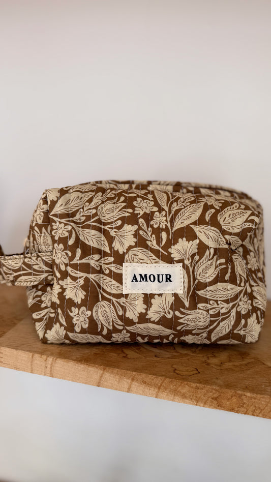 Trousse FLORAL camel