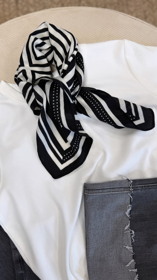 Foulard ORIA noir et blanc