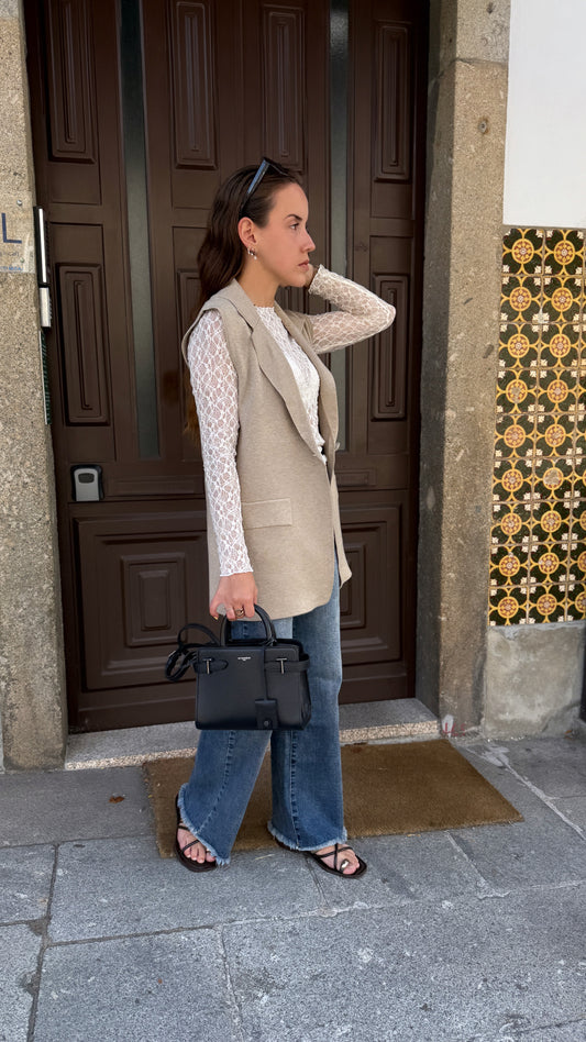 Gilet sans manches taupe
