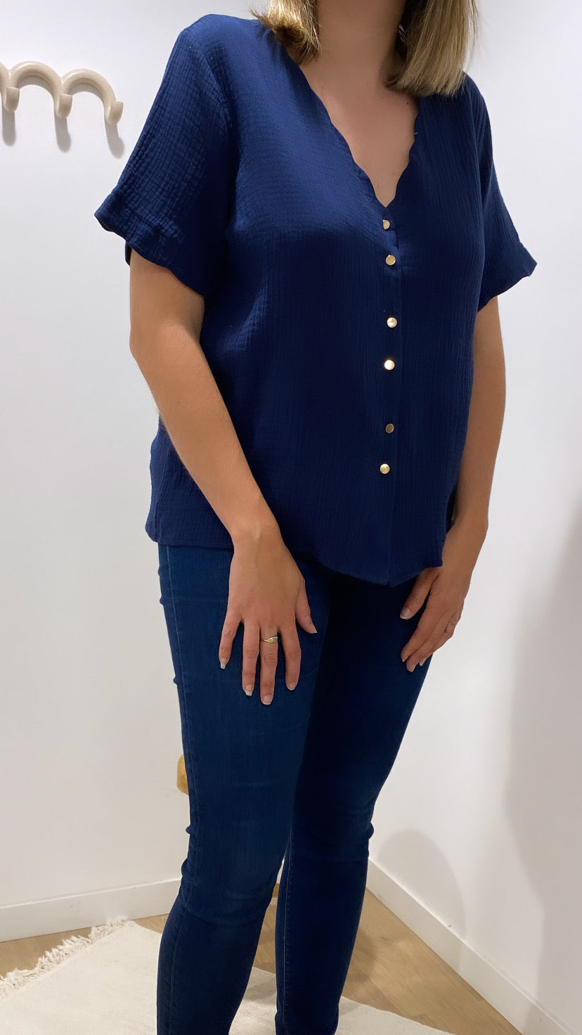 Blouse MIRA bleu marine