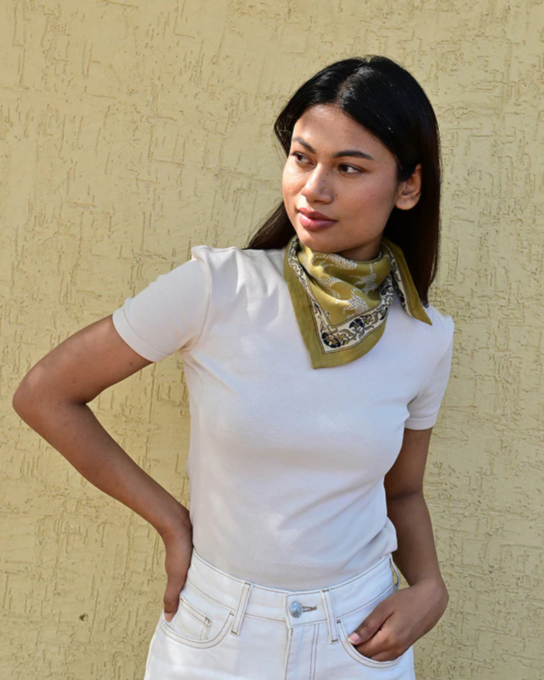Petit Foulard fauve noix