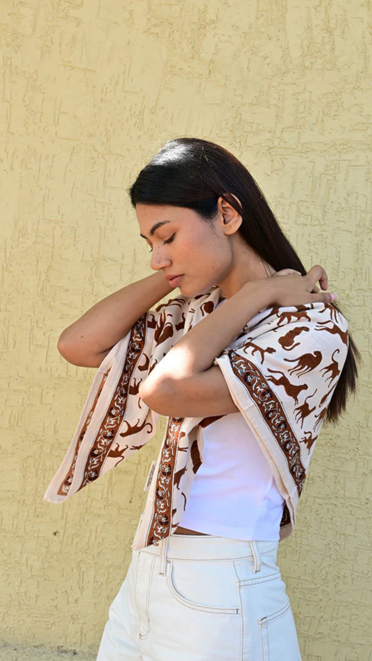 Grand foulard Fauve latte