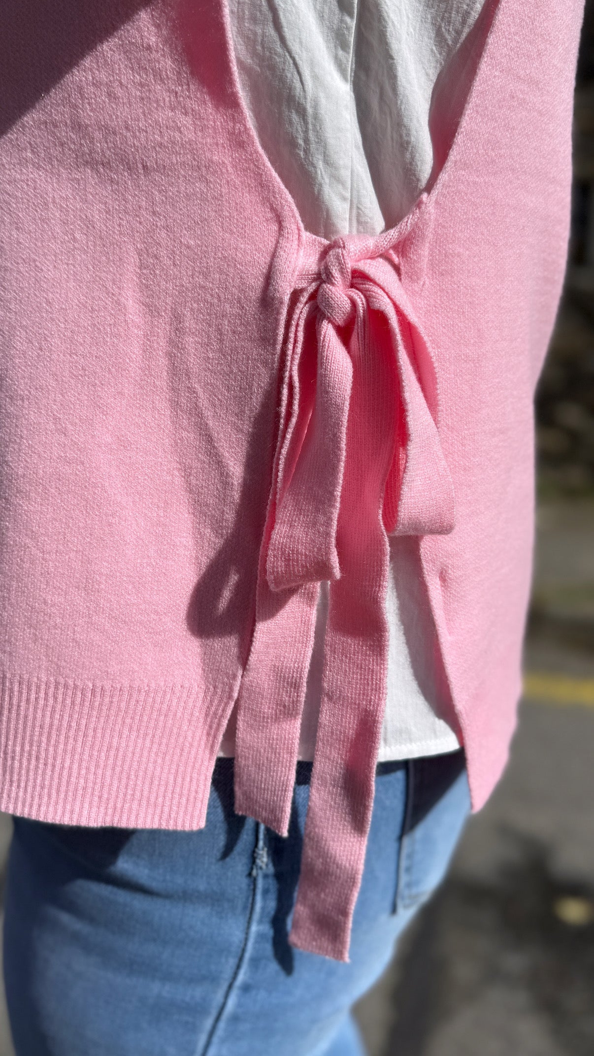 Pull sans manches rose