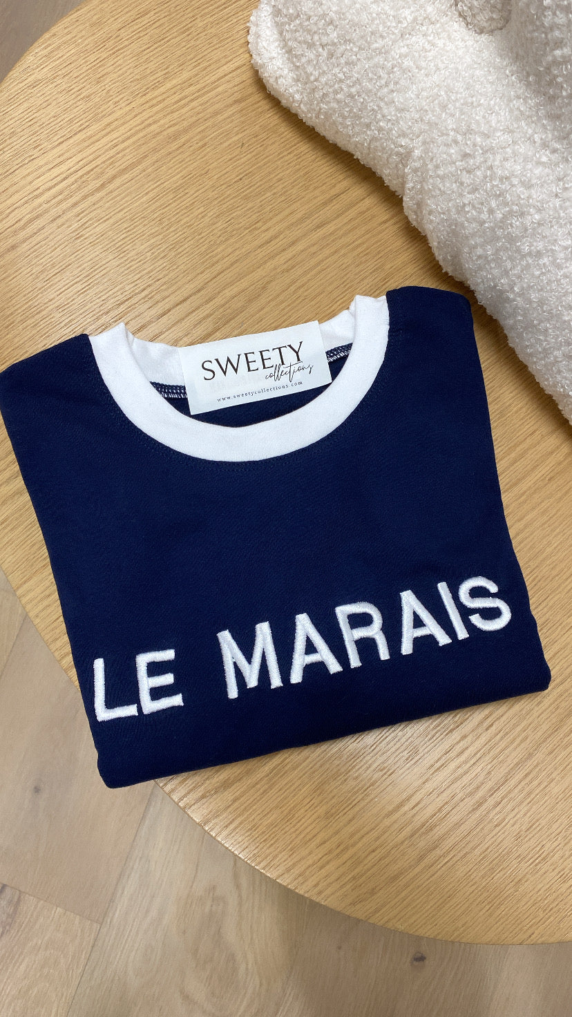 T-shirt LE MARAIS bleu marine