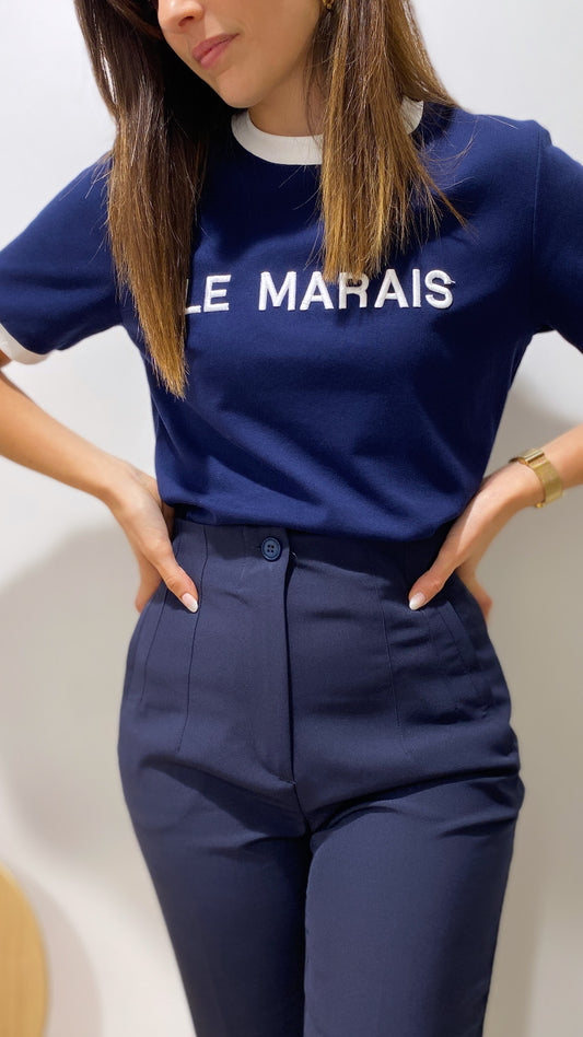 T-shirt LE MARAIS bleu marine