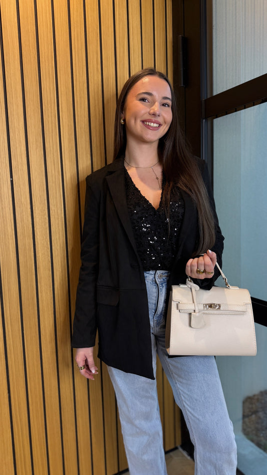 Blazer suédine noir