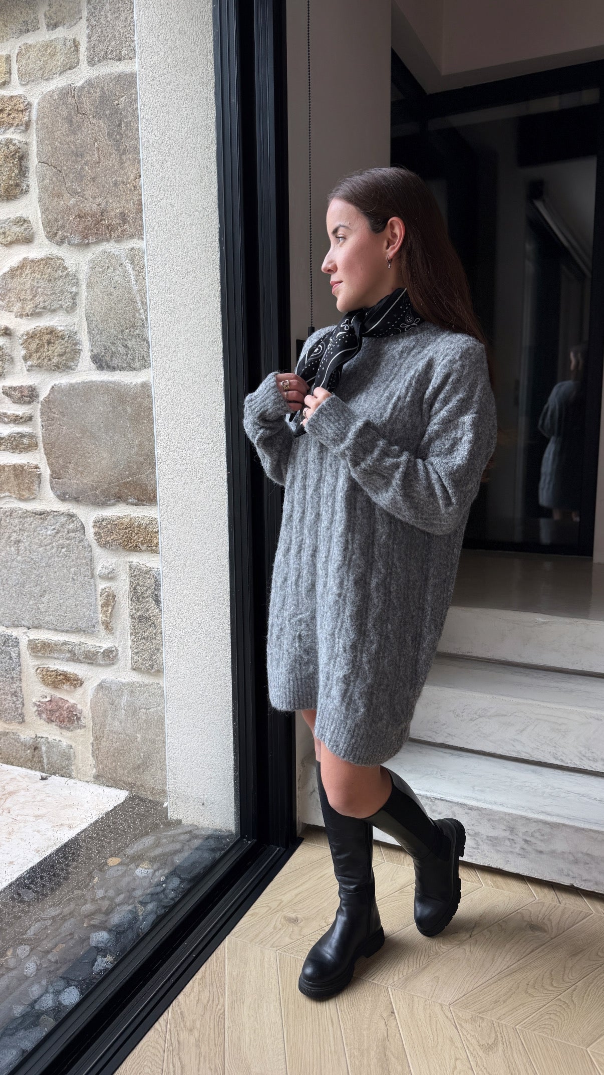 Robe pull MIRA grise