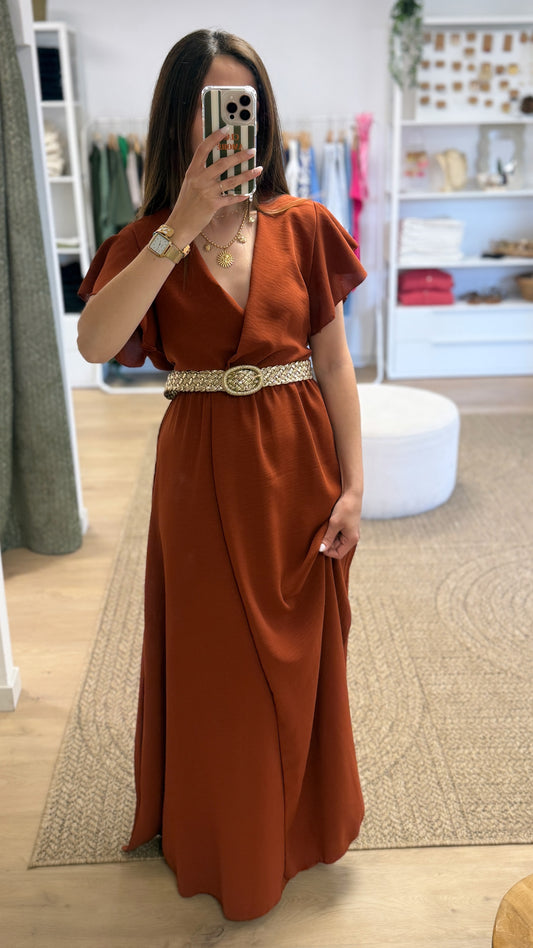 Robe longue SERENA terracotta