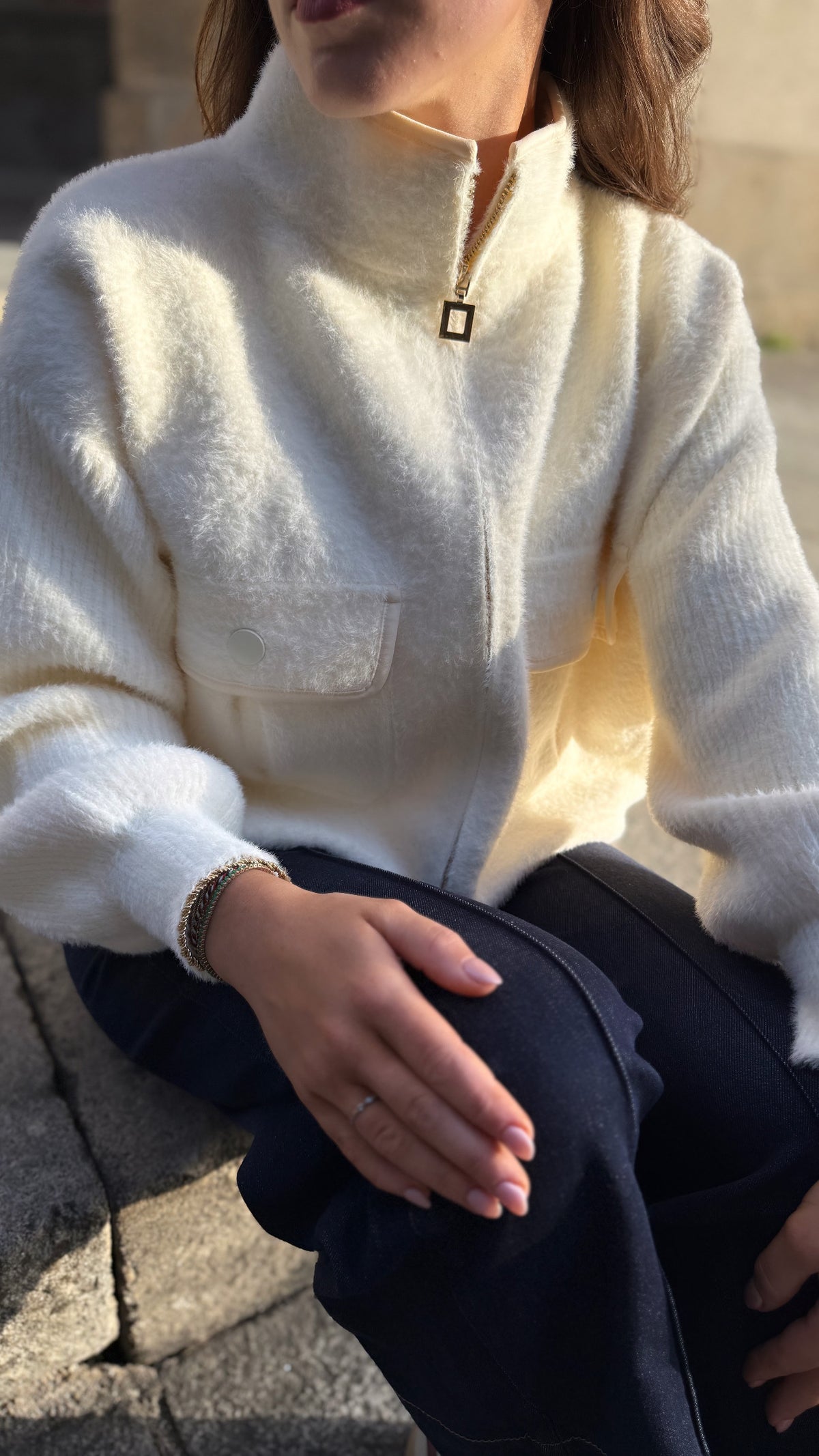 Veste douce écru