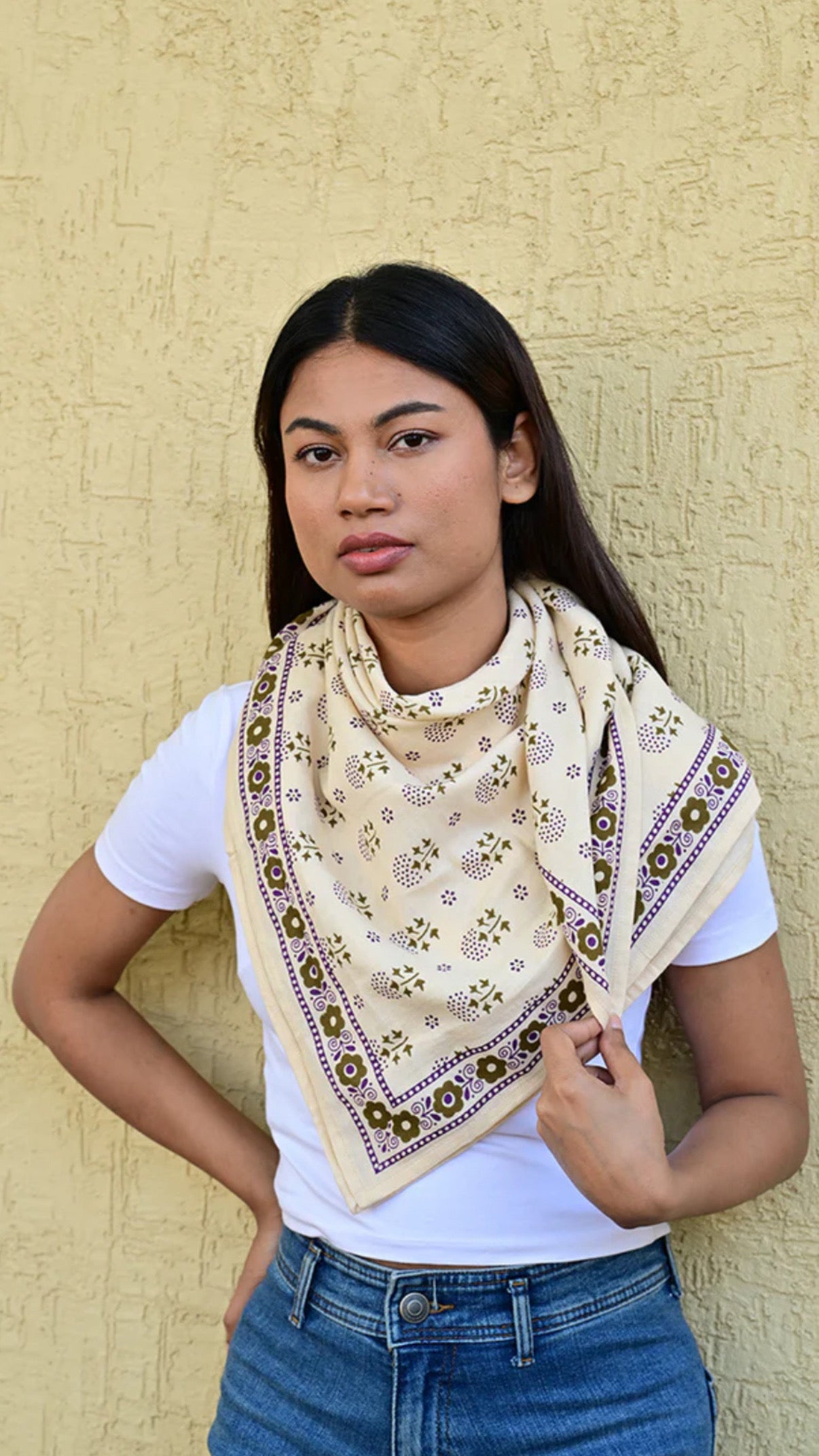 Grand foulard Anastase Latte