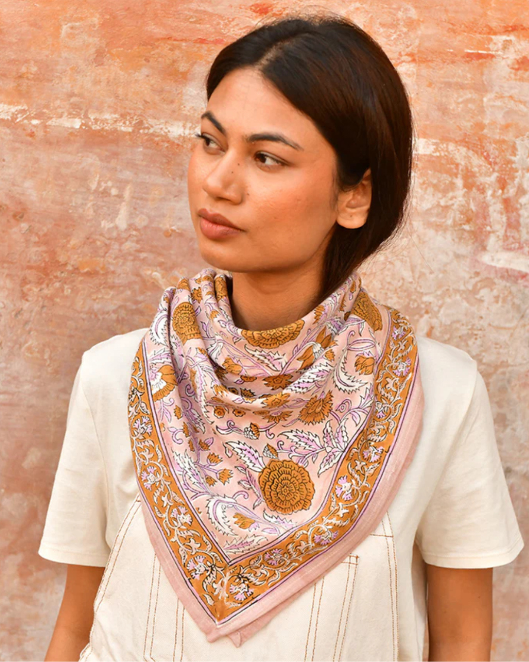 Grand foulard n112 rose