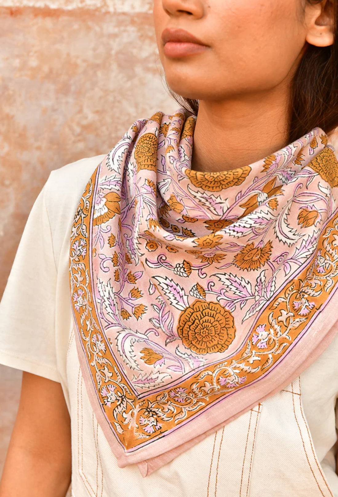 Grand foulard n112 rose
