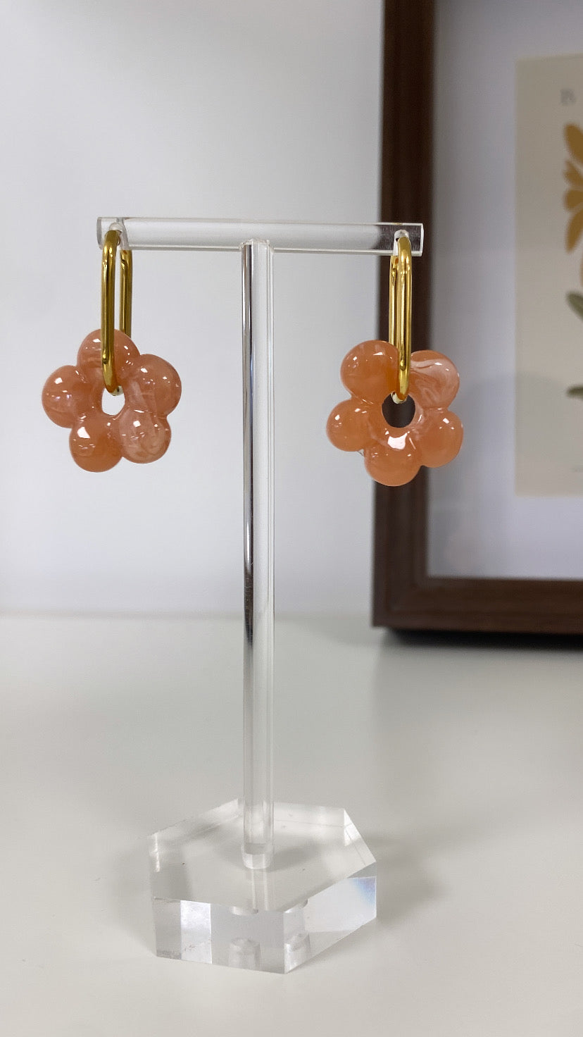 Boucles d’oreilles FLEURS rose