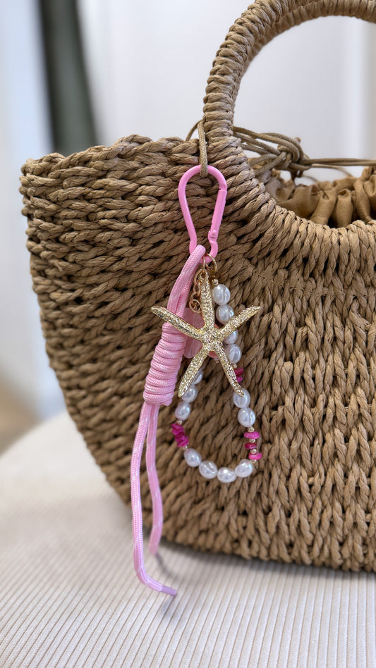 Porte clés étoile - rose