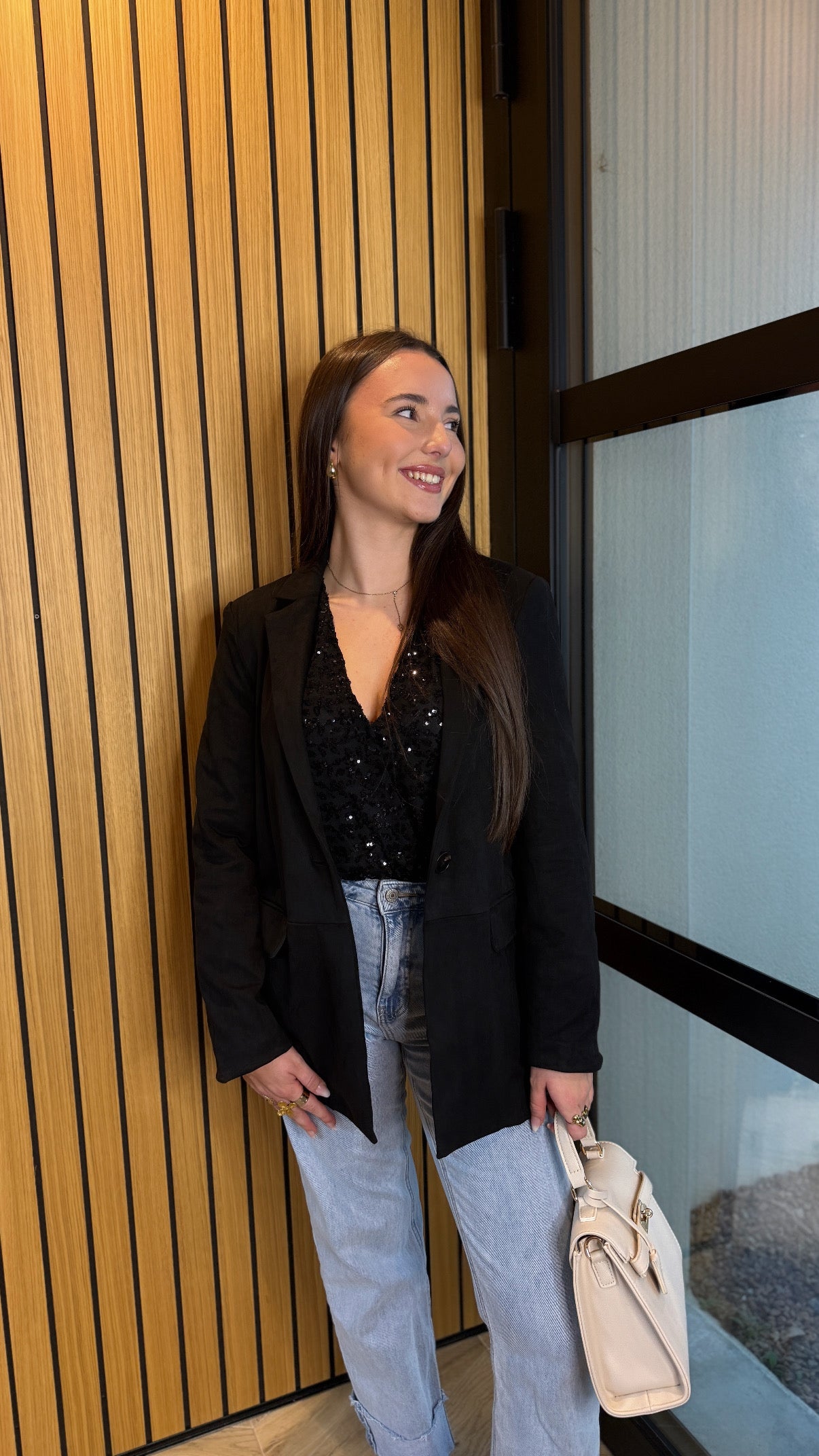 Blazer suédine noir