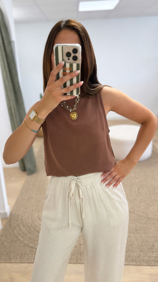 Blouse CHARLIE marron