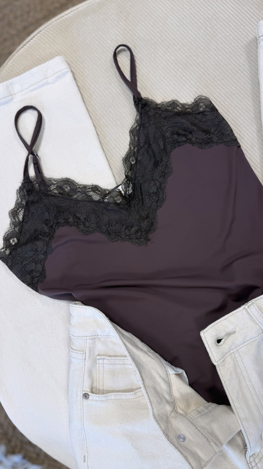 Body dentelle marron