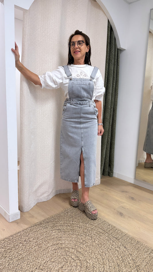 Robe salopette grise