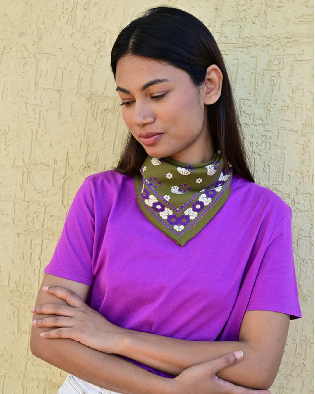 Petit Foulard Anastase olive