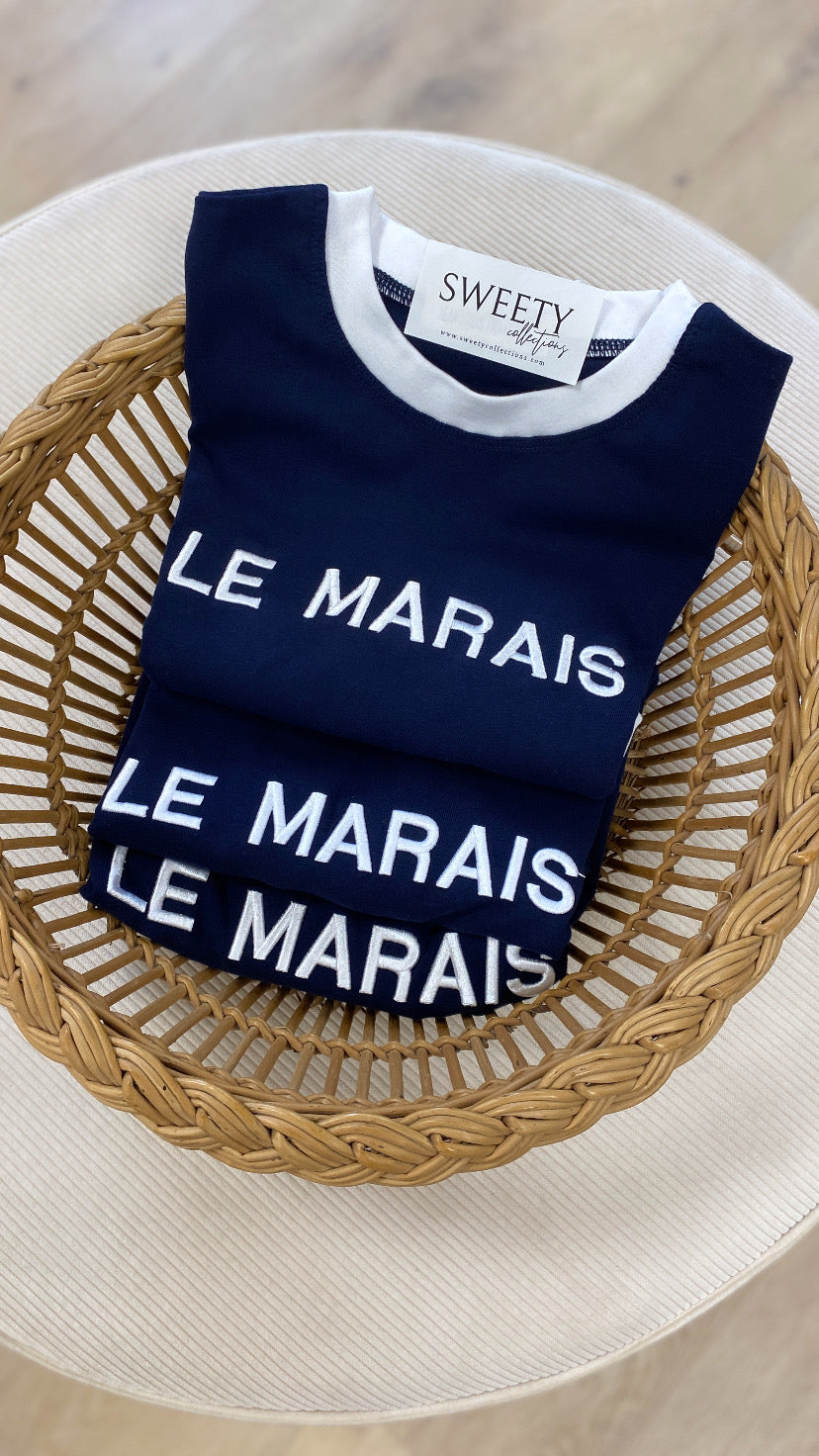 T-shirt LE MARAIS bleu marine