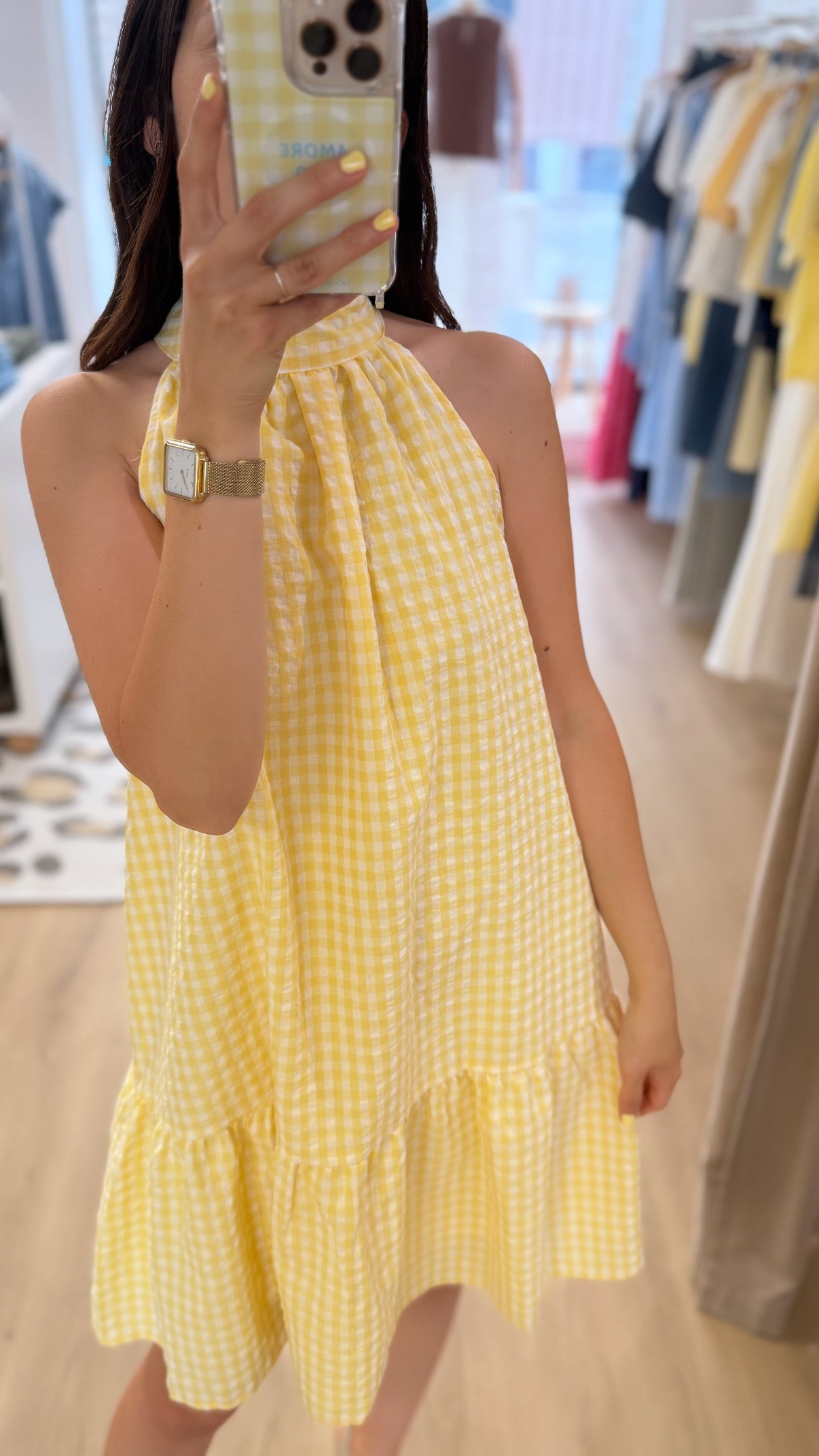 Robe vichy jaune