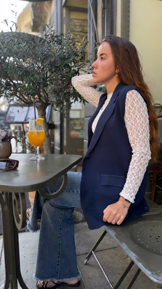 Gilet sans manches bleu marine