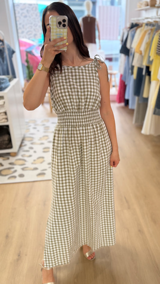Robe Vichy kaki