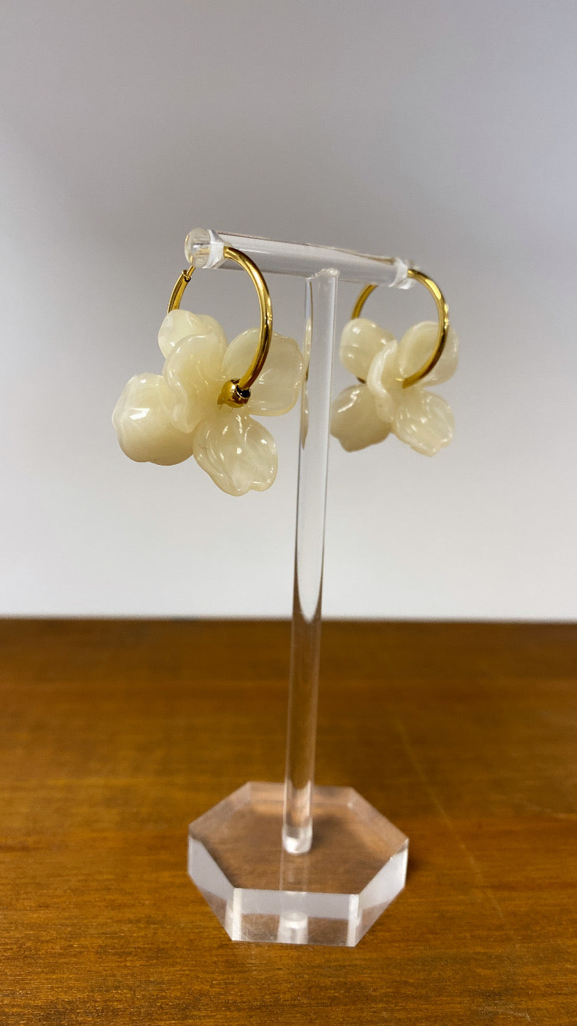 Boucles d’oreilles PERLA écru