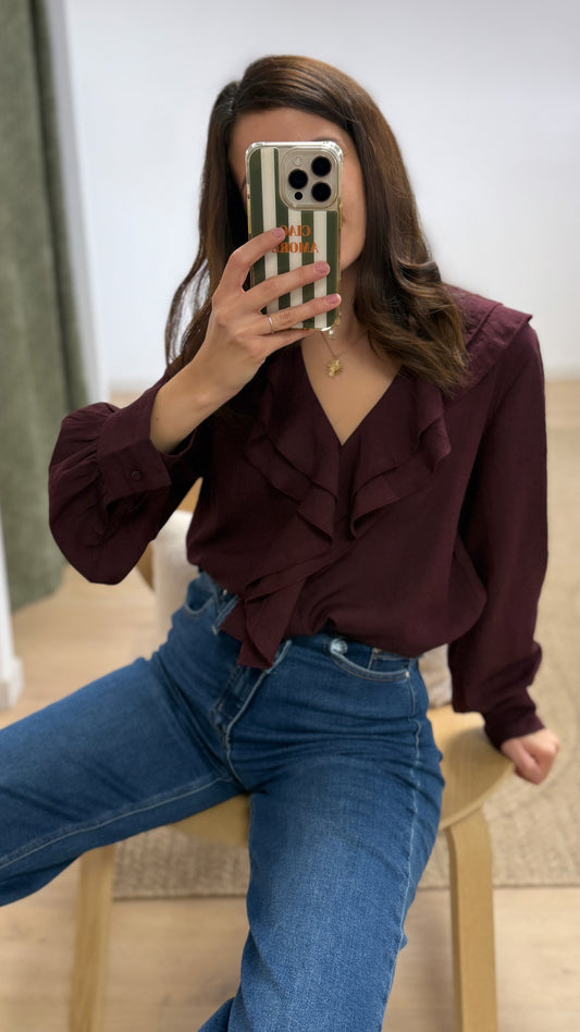 Blouse CLÉMENCE bordeaux