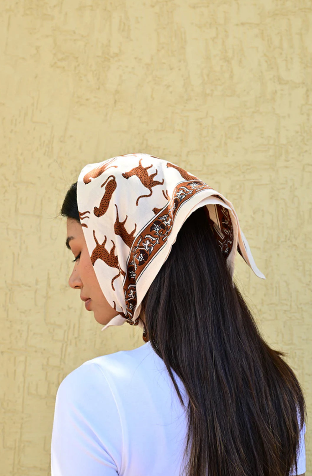 Petit Foulard fauve latte