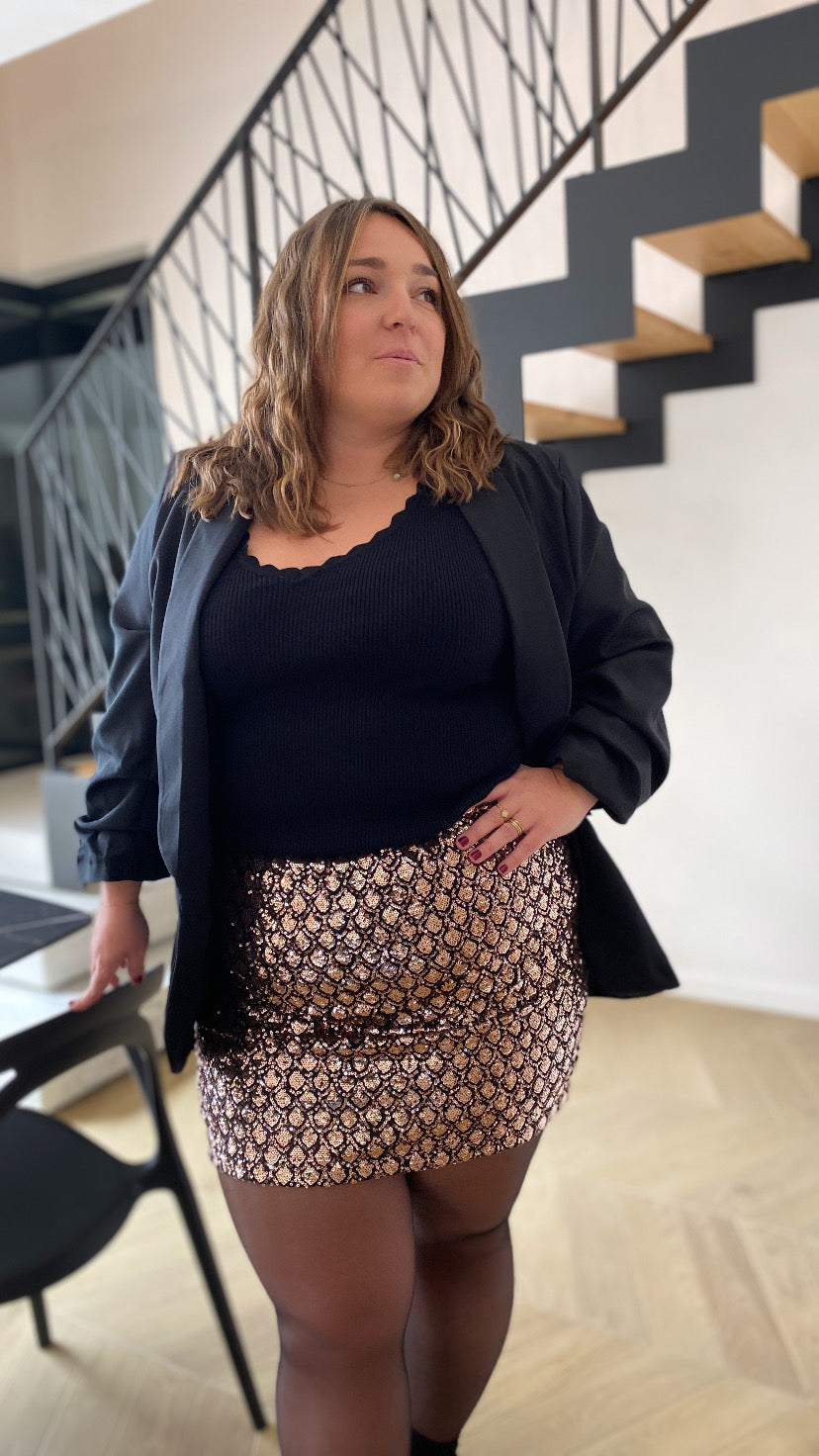 Top en maille CURVY noir